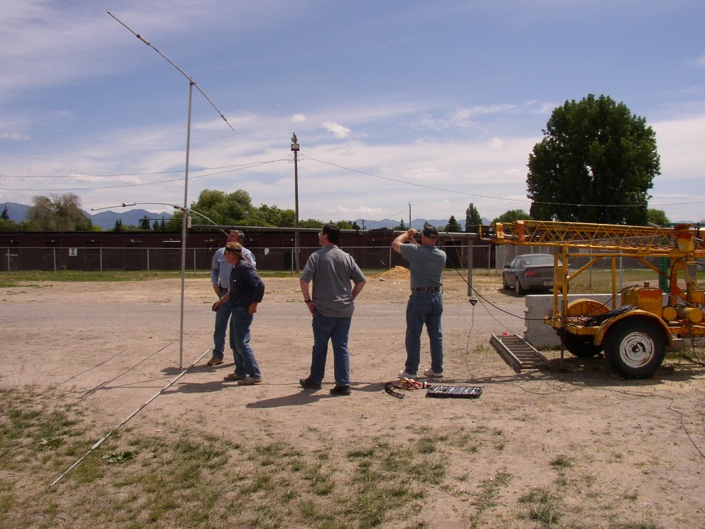 The crew working on the Tribander